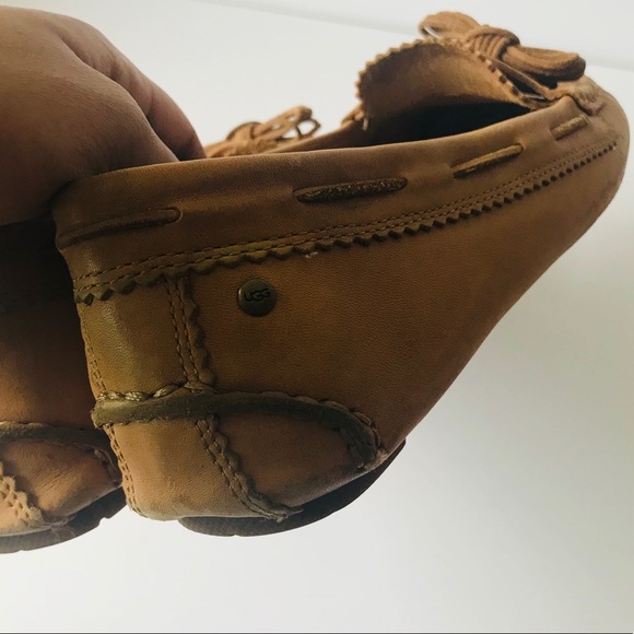 UGG Brown Leather Shoes Size 10 - Picture 6 of 8